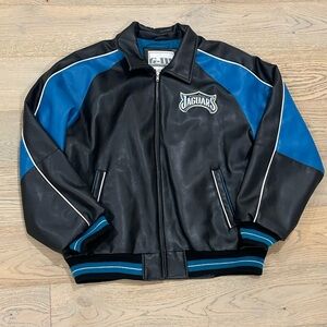 NFL Jacksonville Jaguars Pleather G-III Faux Leather Bomber Jacket Retro